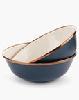 Enamel 2-Tone Bowl Set Indigo Blue