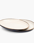 Enamel 2-Tone Deep Plate Set Indigo Blue