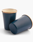Enamel 2-Tone Tall Cup Set Indigo Blue