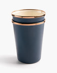 Enamel 2-Tone Tall Cup Set Indigo Blue
