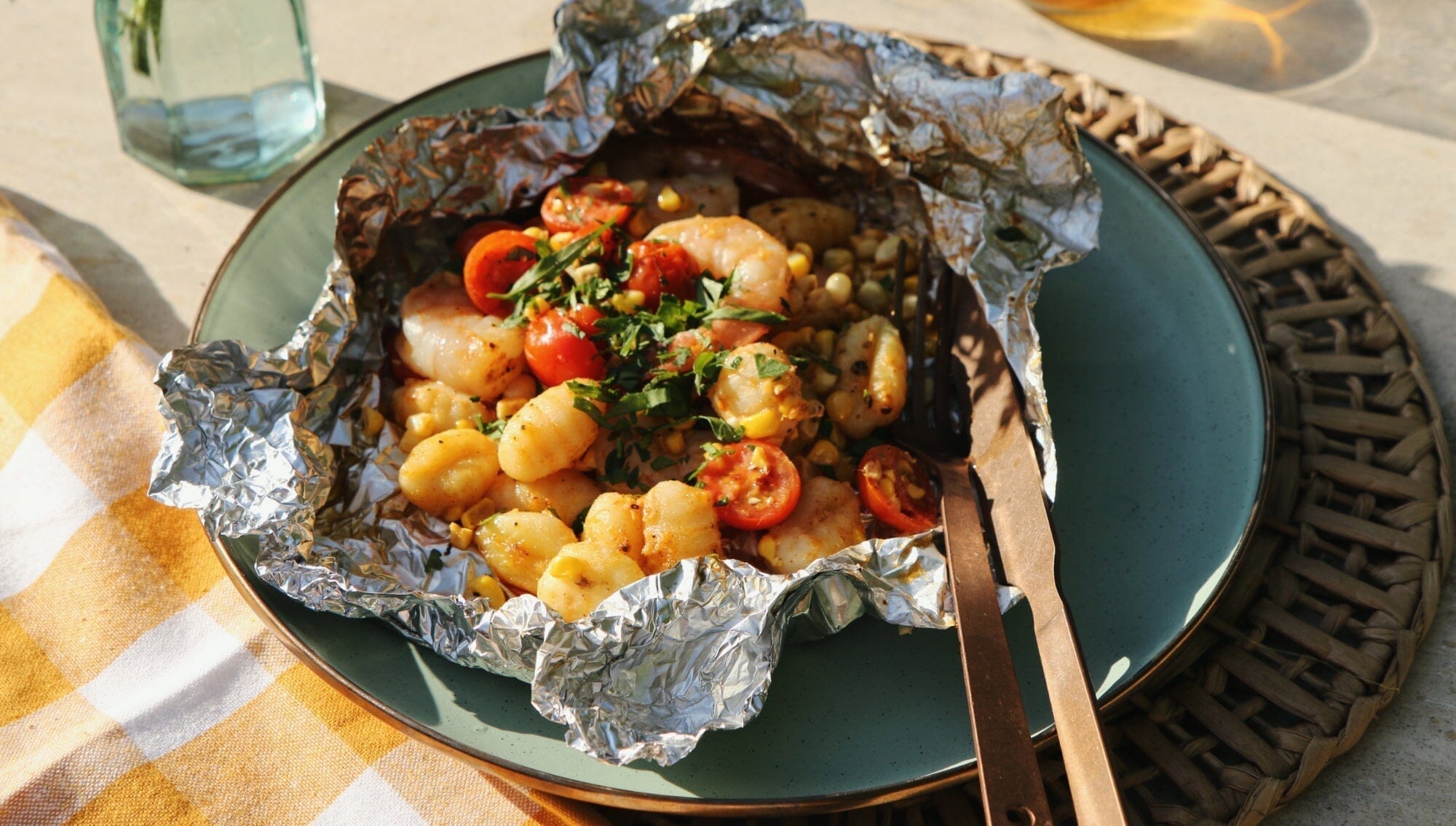 Smoky Shrimp & Gnocchi Foil Packets