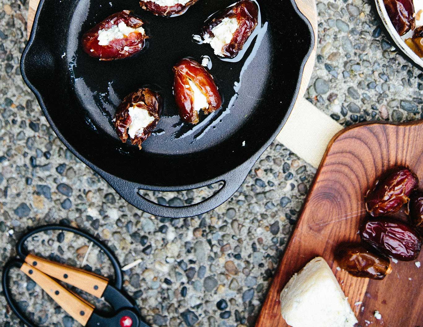 Blistered Dates with Gorgonzola and Flake Salt