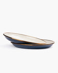 Enamel 2-Tone Salad Plate Set Indigo Blue
