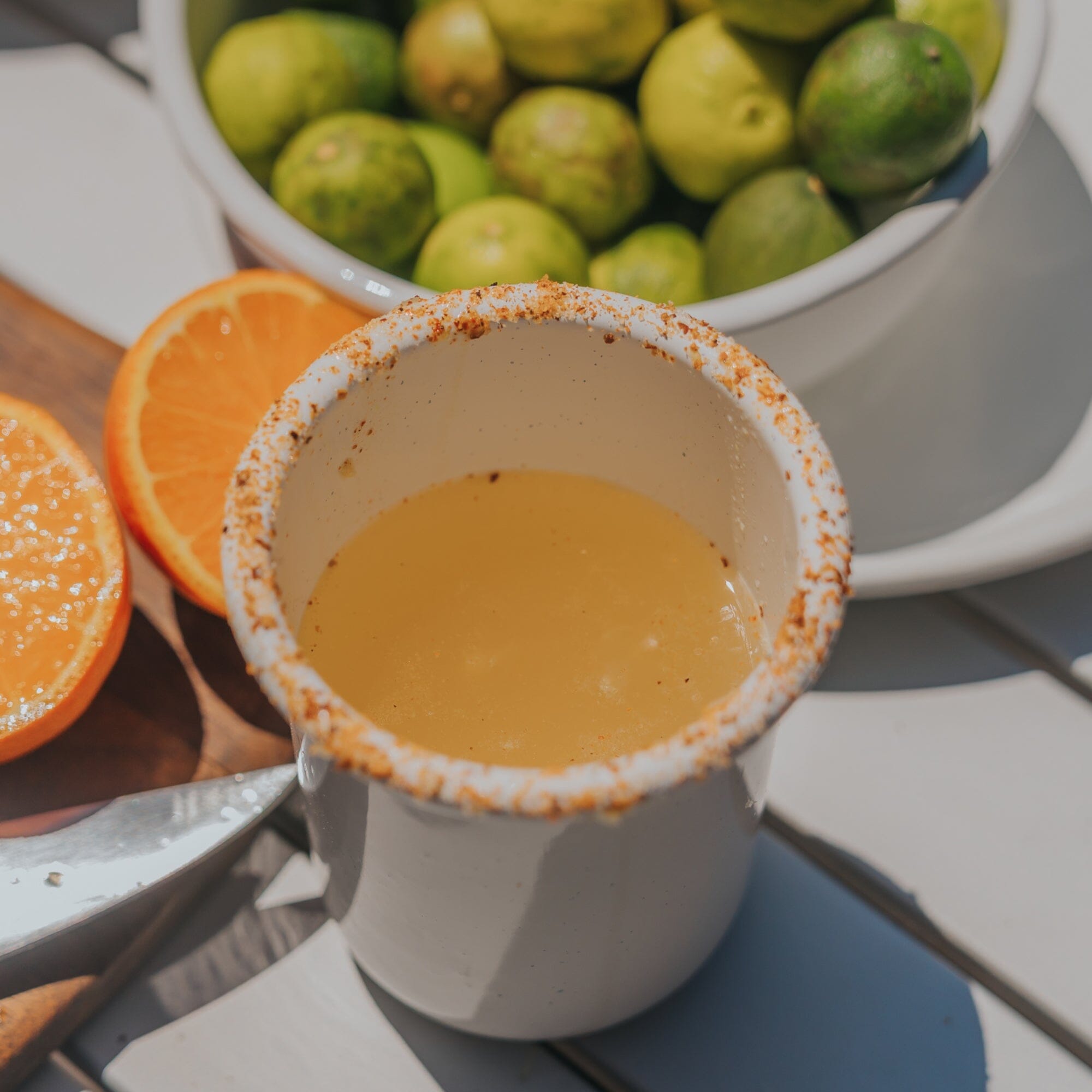Rolled Enamelware Cup Set