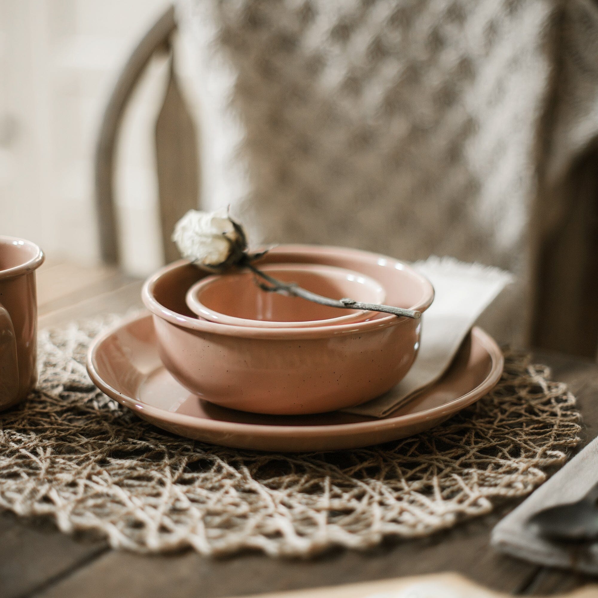 Rolled Enamelware Bowl Set