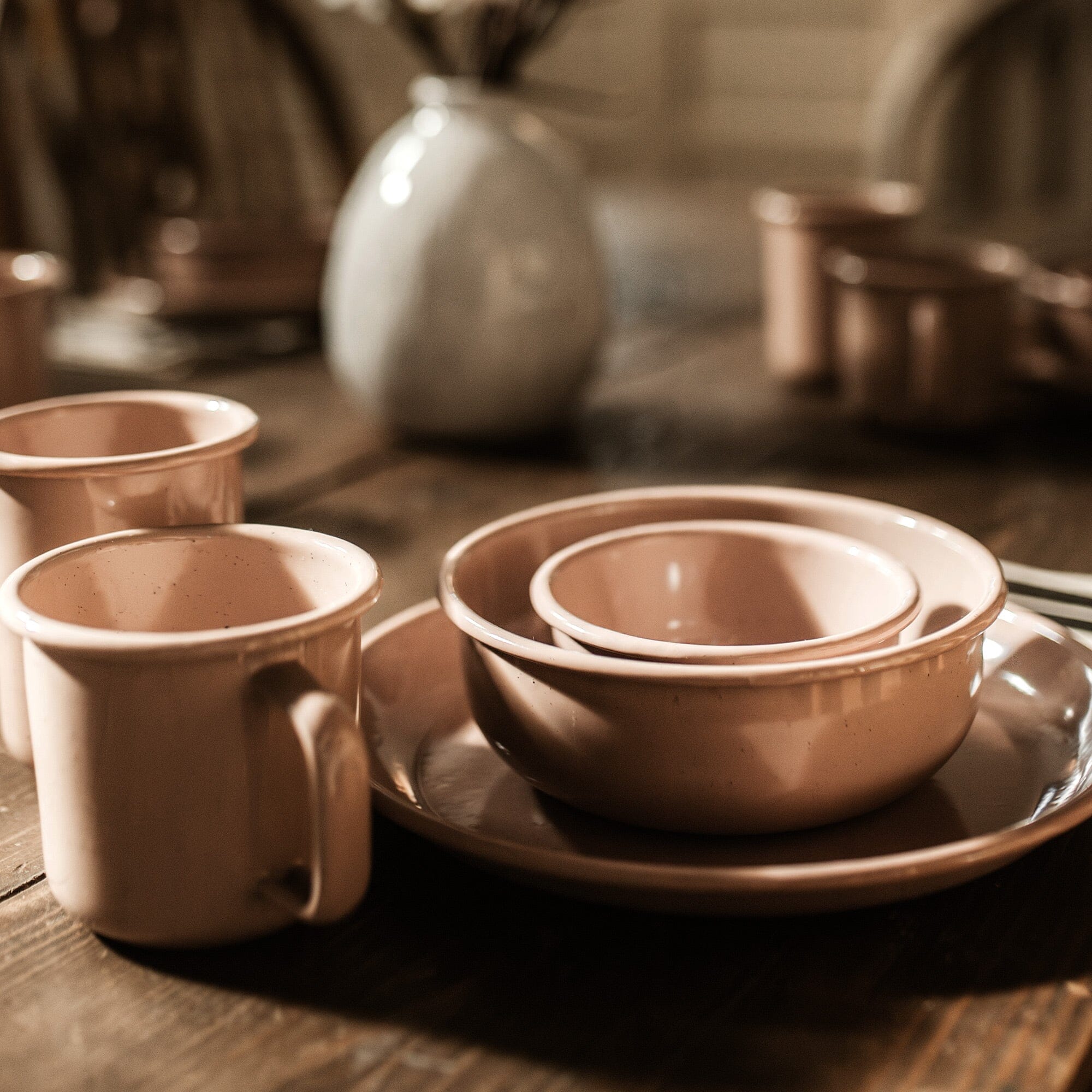 Rolled Enamelware Bowl Set