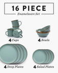 Enamel Dining Set - 16pc