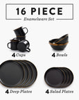 Enamel Dining Set - 16pc