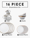 Enamel Dining Set - 16pc